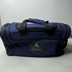 Vintage AOL America Online Zipper Pockets Blue Travel Carry On Duffle Bag